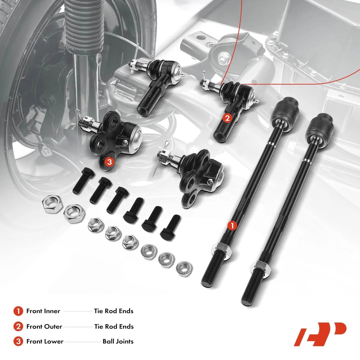 6x Tie Rod End Ball Joint for Cadillac Eldorado