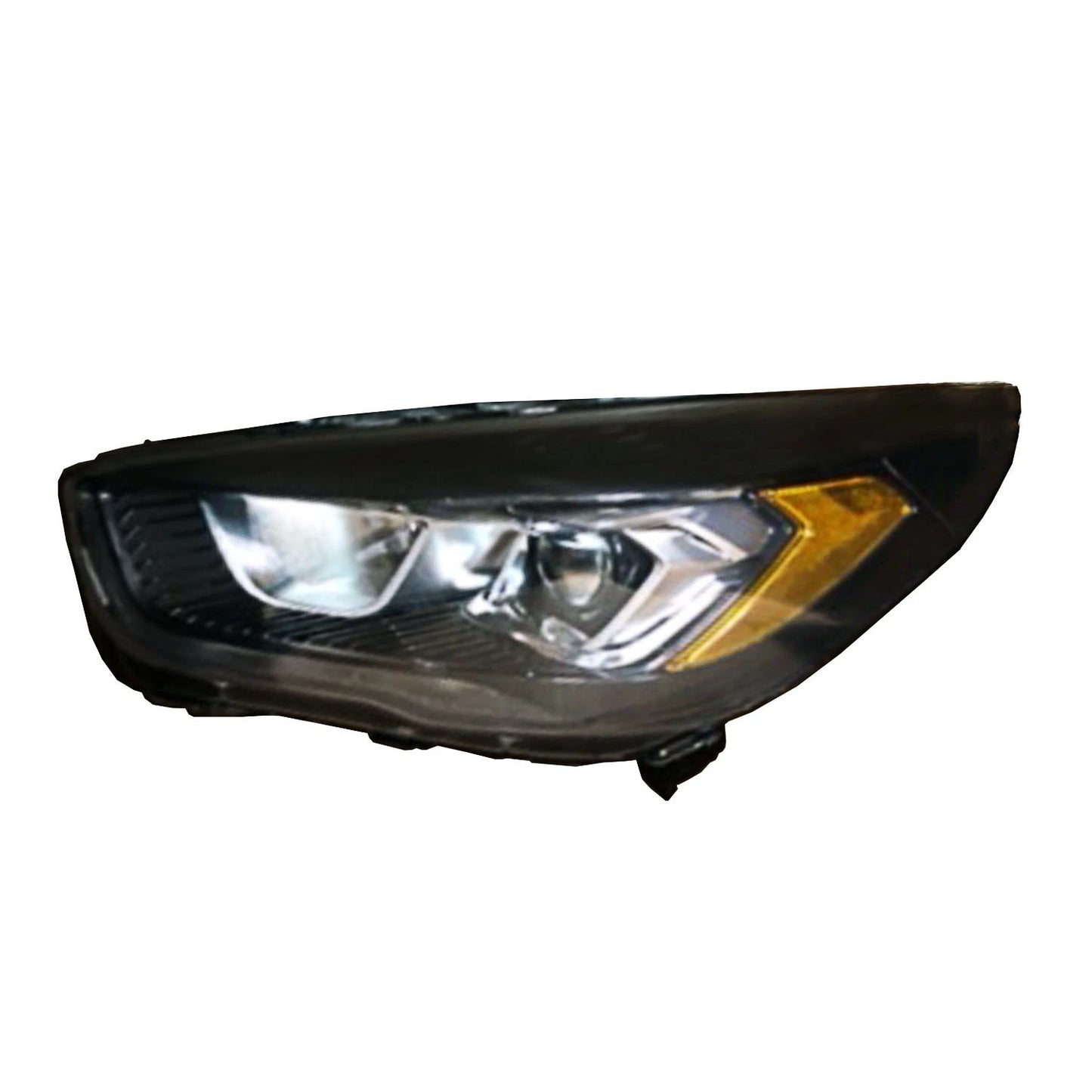 Replacement Black Driver Side Halogen Headlight Assembly w/LED Signature