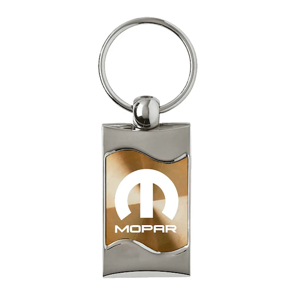 Gold Rectangular Wave Keychain - Officially Licensed for Mopar Vehicles