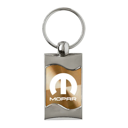 Gold Rectangular Wave Keychain - Officially Licensed for Mopar Vehicles