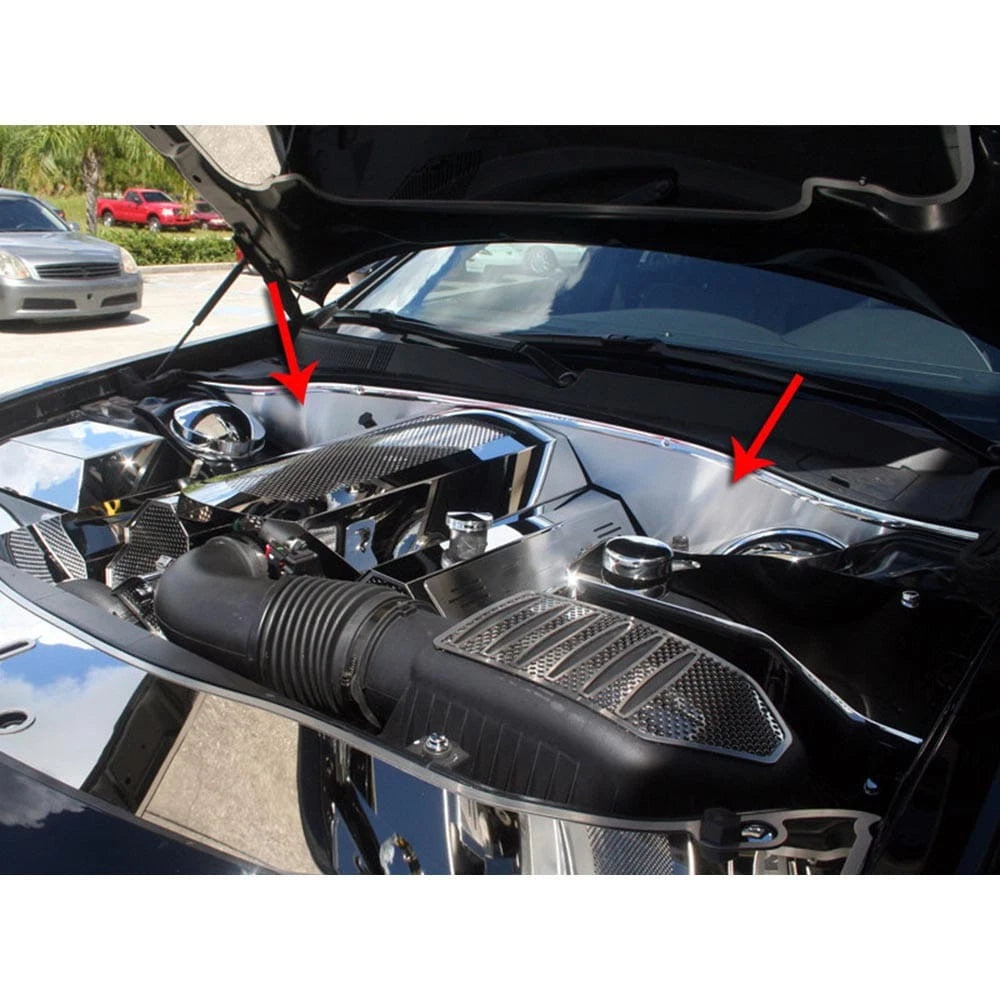 Brushed Stainless Firewall Cover Set for Dodge Charger 300 (2009–2015)