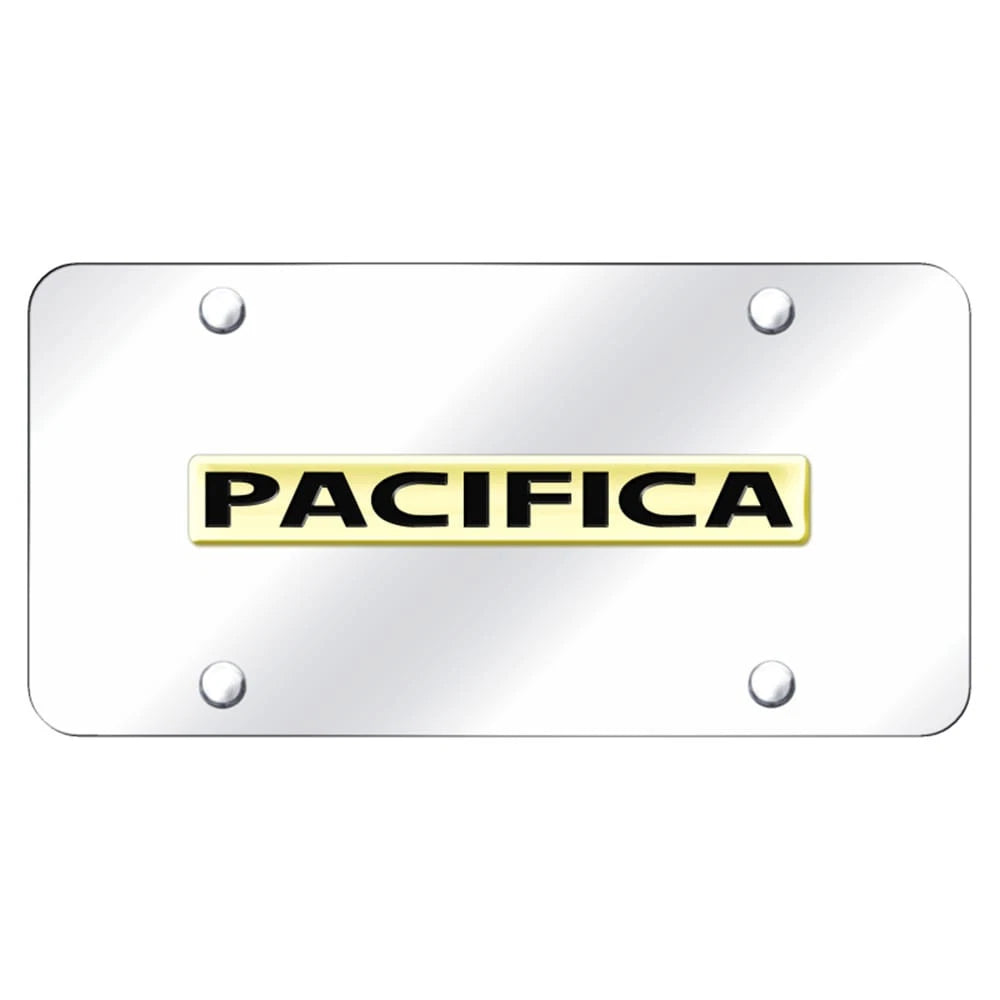 Gold Name on Chrome License Plate - Officially Licensed for Chrysler Pacifica