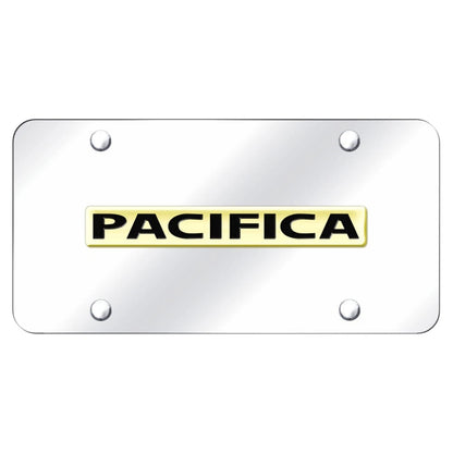 Gold Name on Chrome License Plate - Officially Licensed for Chrysler Pacifica
