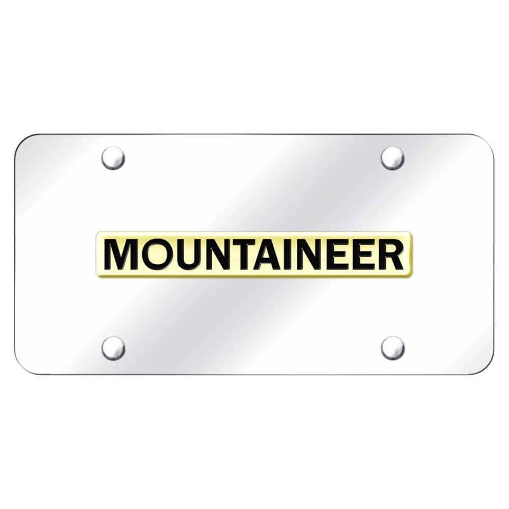 Gold Name on Chrome License Plate - Officially Licensed for Mercury Mountaineer