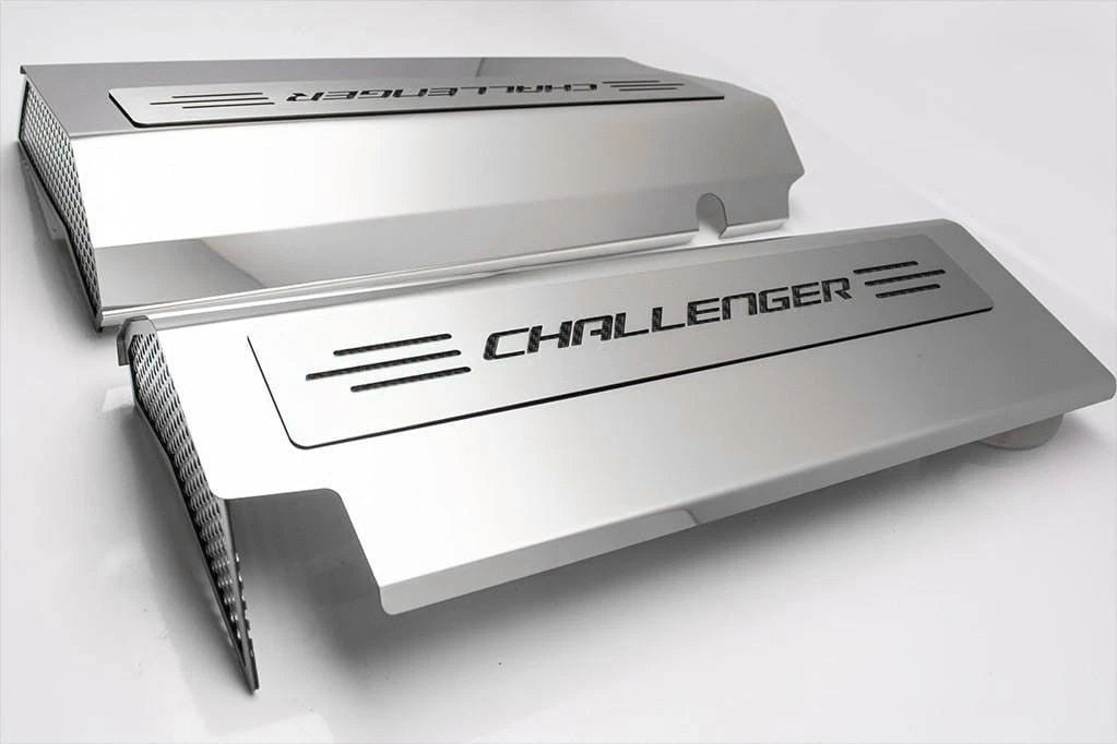 Fuel Rail Covers Black CF Vinyl Challenger Inlay for Dodge Challenger SRT8 (2008–2011)