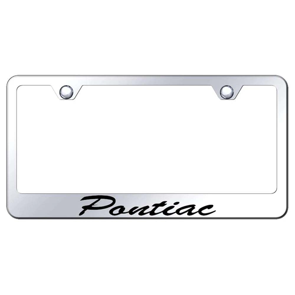 Script Name on Stainless Steel Plate Frame - Officially Licensed for Pontiac