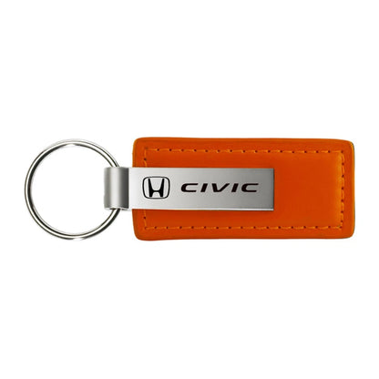 Orange Leather Keychain - Officially Licensed for Honda Civic