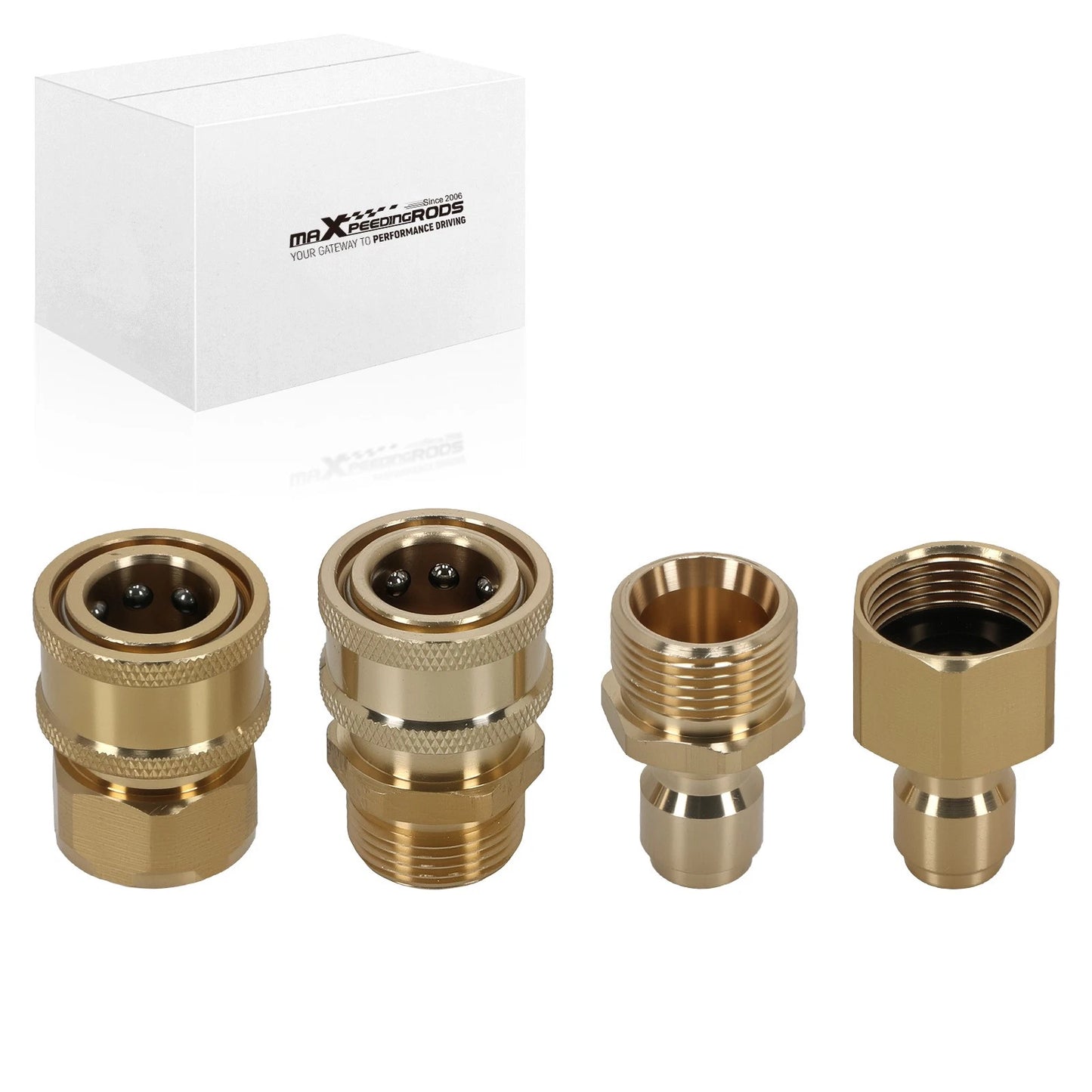 High Pressure Washer Adapter for M22-15 to 3/8" Brass Fitting (4 Pack)