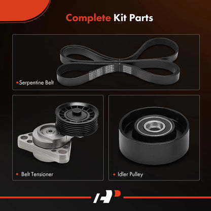 3X Serpentine Belt Drive Component Kit for Chevrolet Corvette (2005–2013)