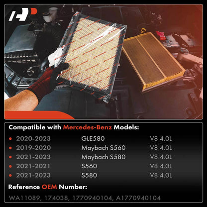 2X Engine Air Filter for Benz GLE580 S580 Maybach (2020–2023)