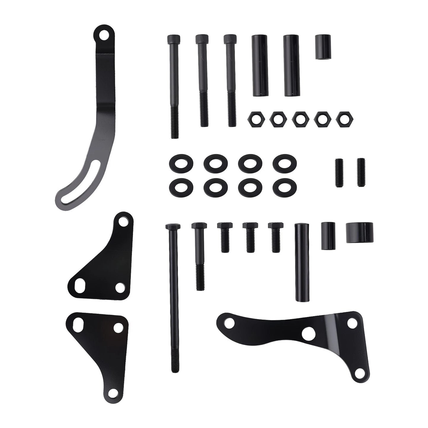 Engine Drive Mounting Kit for Chevy SBC 1958–1986 Long Water Pump (Black)