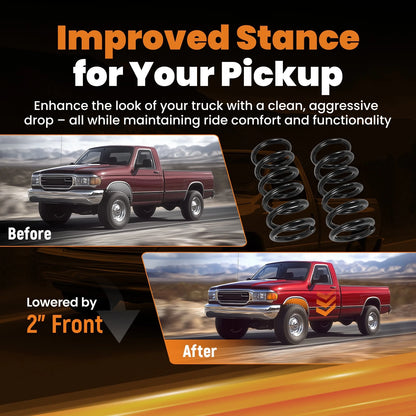 2" Front Drop Lowering Springs for Dodge Ram 1500 (1994–2001 2WD)