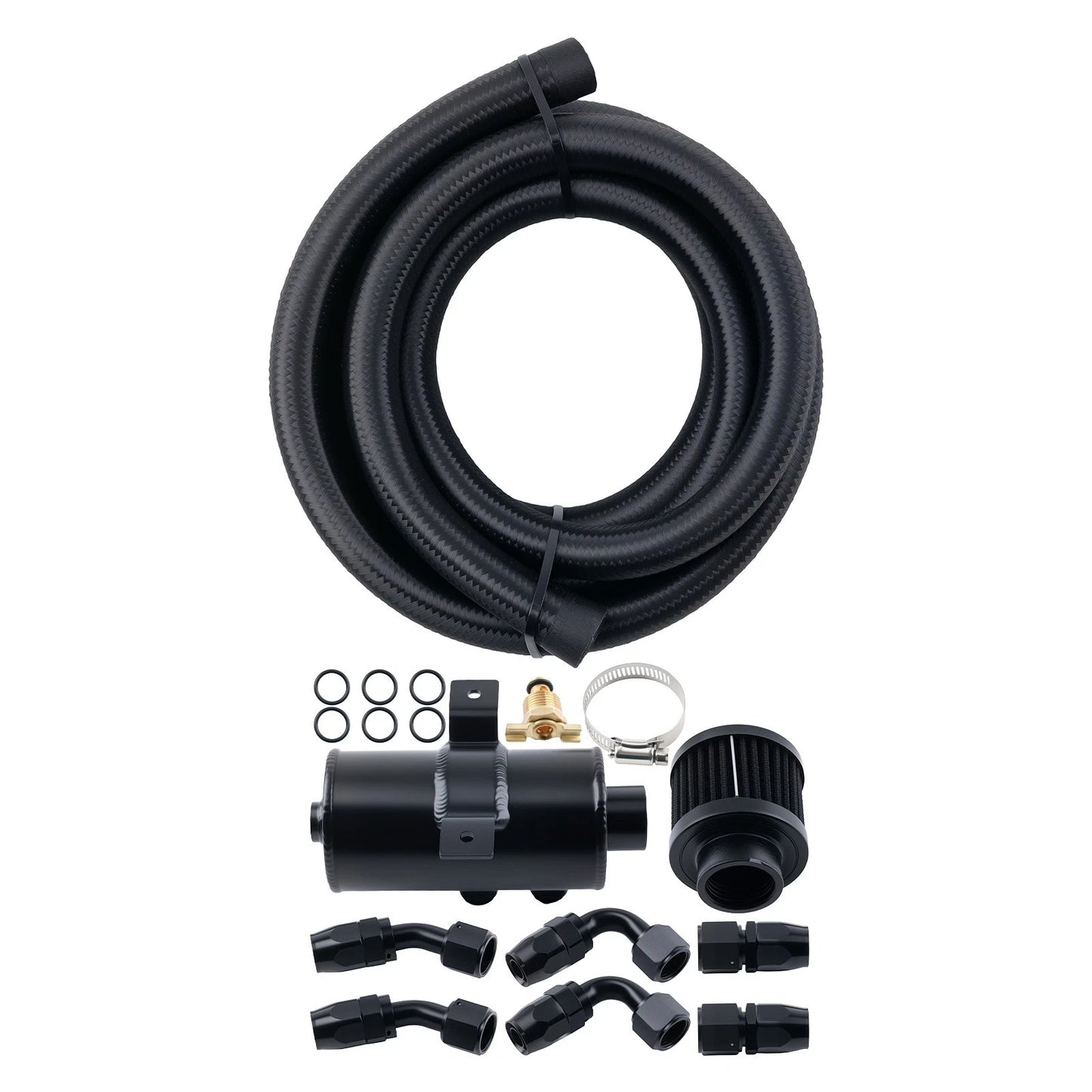 Aluminium Baffled Oil Catch Can Tank for 0.75L Universal (AN10 2-Port) (2020–2020)