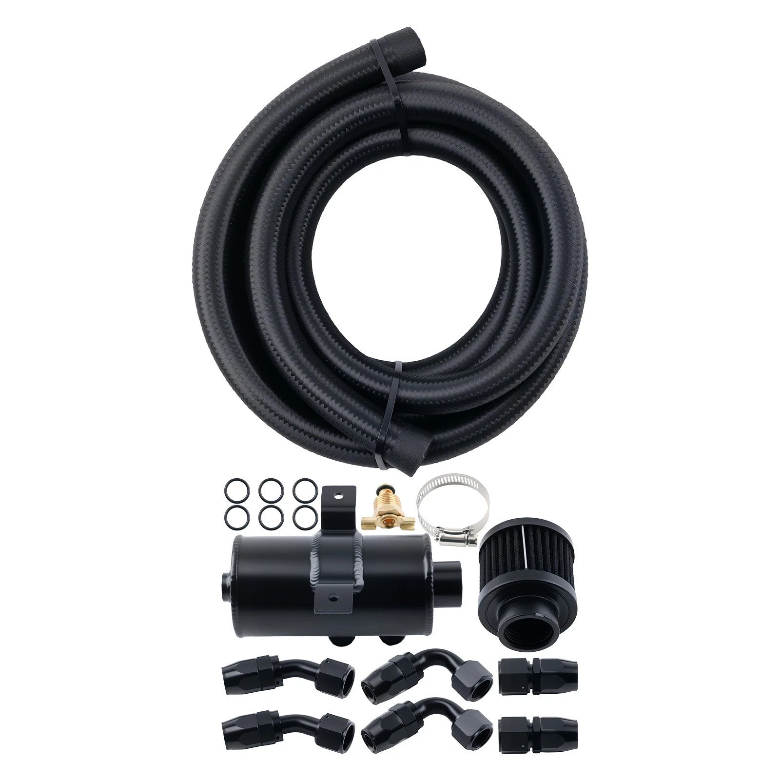 Aluminium Baffled Oil Catch Can Tank for 0.75L Universal (AN10 2-Port) (2020–2020)