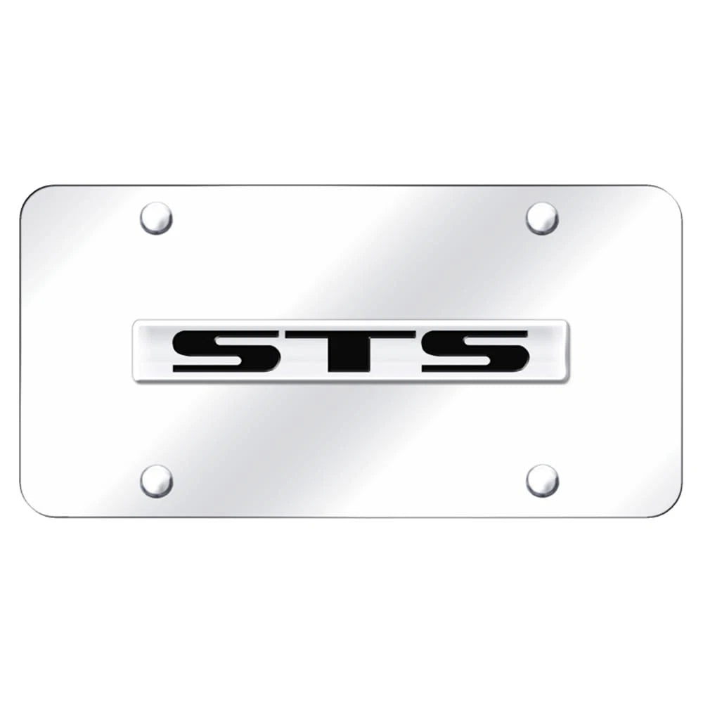 Chrome Name on Chrome License Plate - Officially Licensed for Cadillac STS