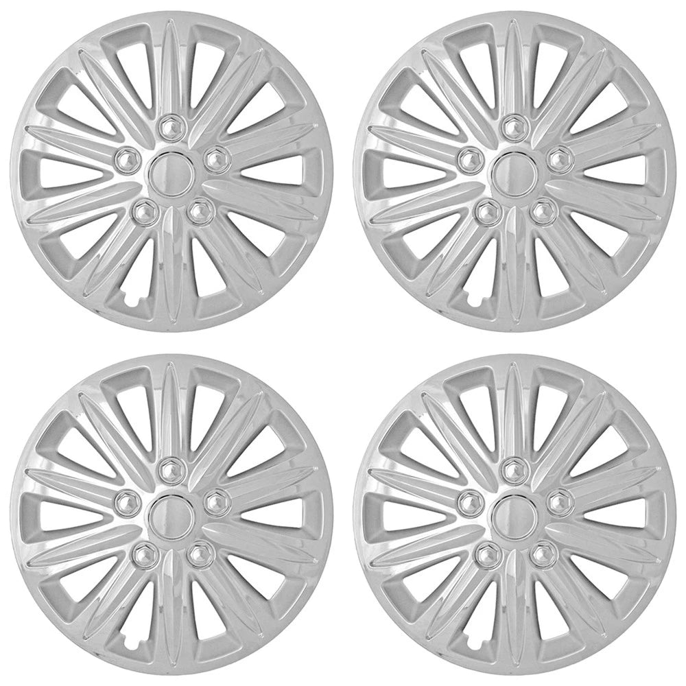 15' 10 Spoke Push-on Chrome Wheel Cover Hubcaps - Upgrade Your Auto XIEUH233