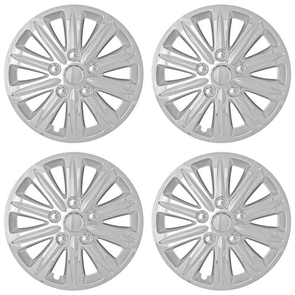 15' 10 Spoke Push-on Chrome Wheel Cover Hubcaps - Upgrade Your Auto XIEUH233