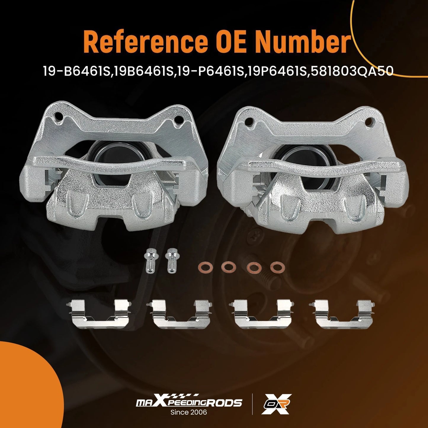 Front Disc Brake Caliper Pair for Hyundai Sonata (2012–2015) Kia Optima (2011–2016)