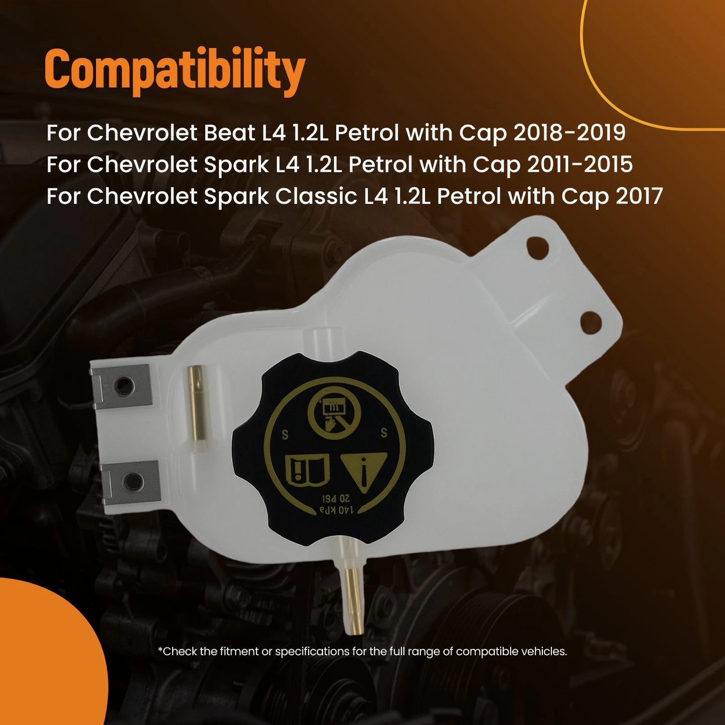 Engine Coolant Overflow Tank for Chevrolet Beat/Spark (2011–2019)