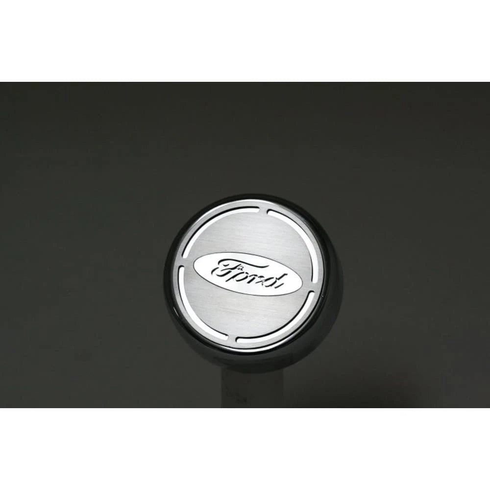 Chrome Executive Cap Covers w/White C-Fiber Ford Oval Inlay for 2015-16 Mustang