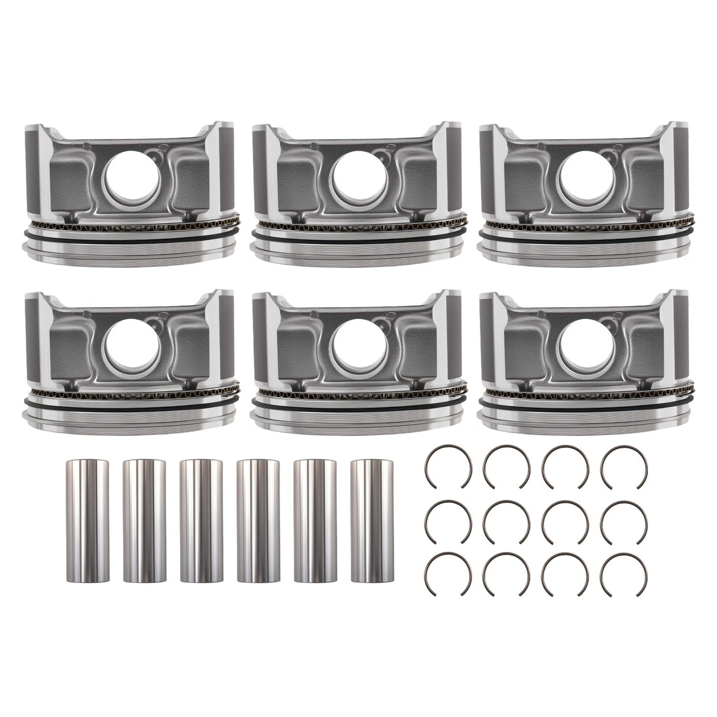 Engine Piston Set with Rings for Chrysler Dodge 2.7L V6 DOHC (1998-2010)