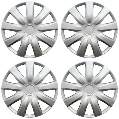 15" Silver Push-On Wheel Cover Hubcaps for Steel Wheels - Camry Style