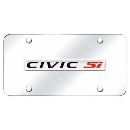 Chrome Name on Chrome License Plate - Officially Licensed for Honda Civic Si