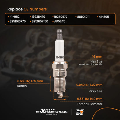 Iridium Spark Plugs for Chevy Corvette 5.7L 6.0L (1997–2004)