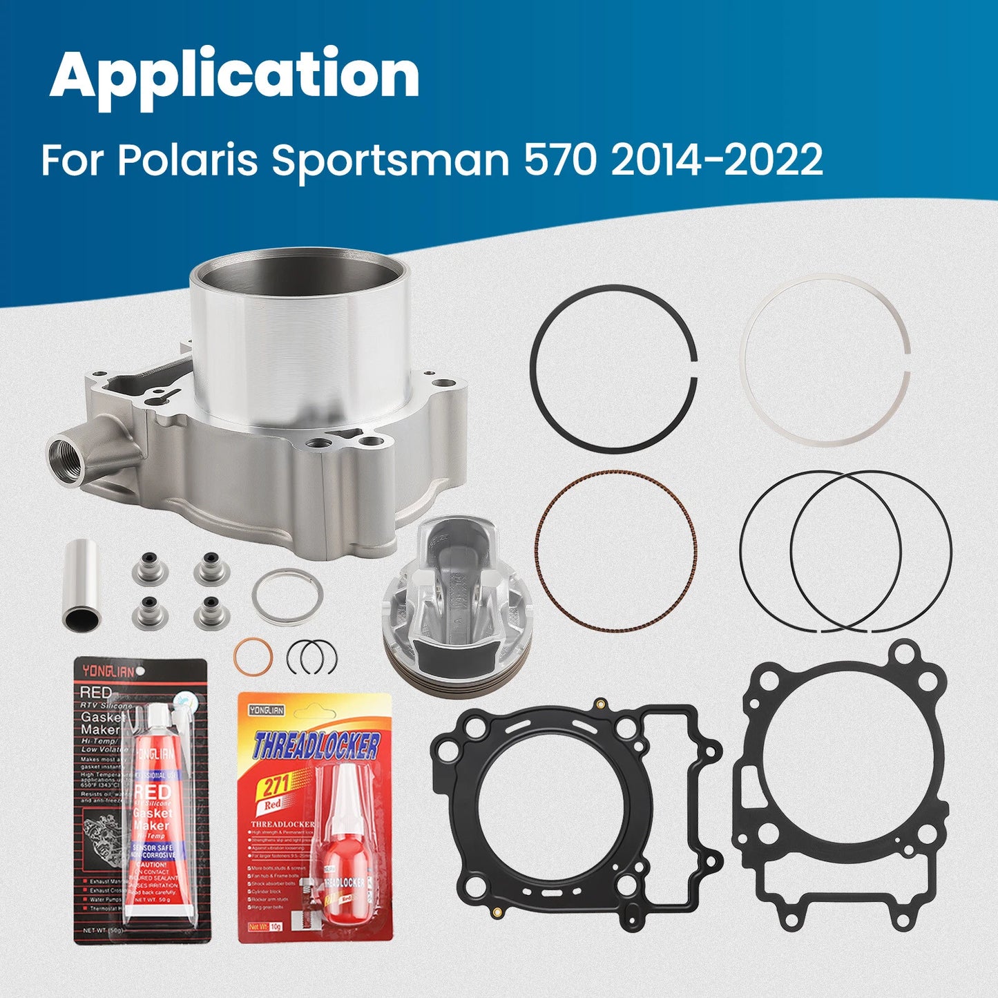 Cylinder Piston Top End Rebuild Kit for Polaris Sportsman RZR Ranger (570) (2019–2020)