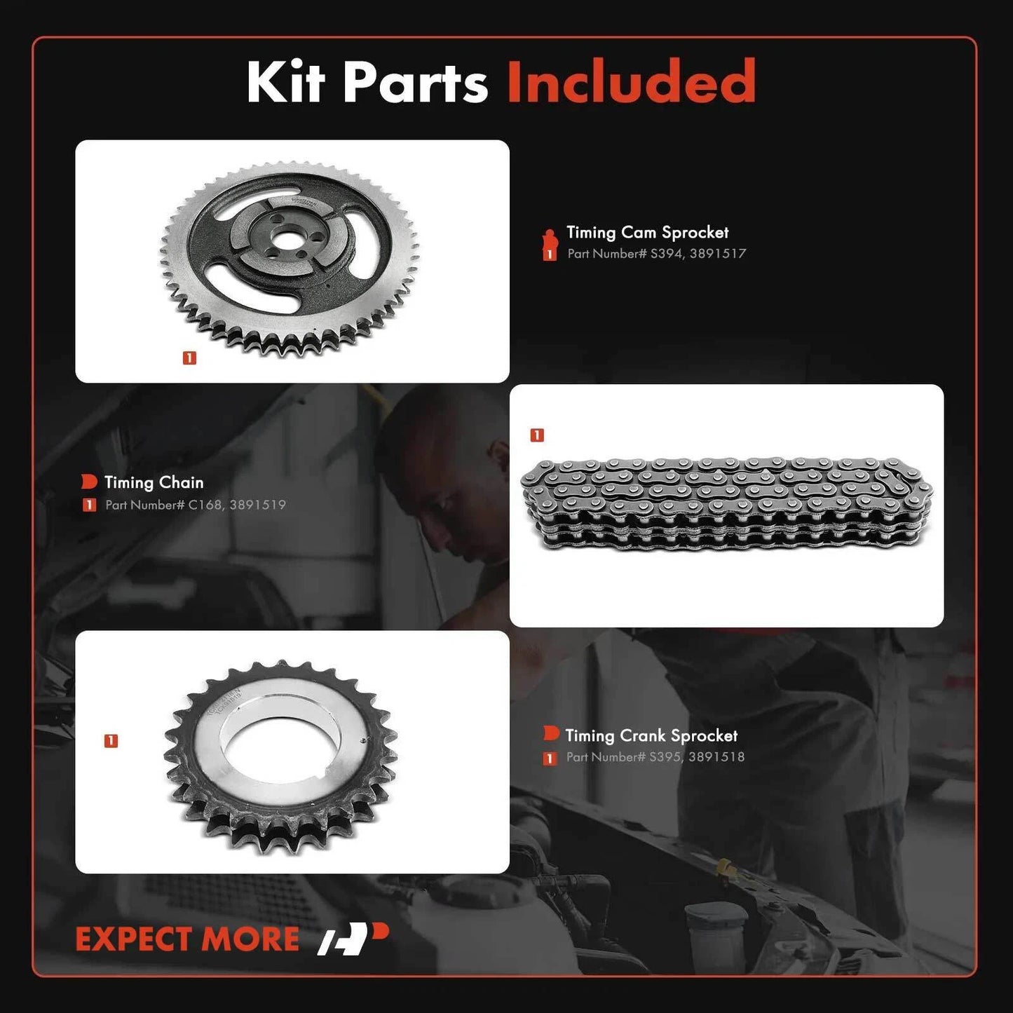 3X Timing Chain Kit for Chevy Malibu, Impala, Camaro (1965–1976)