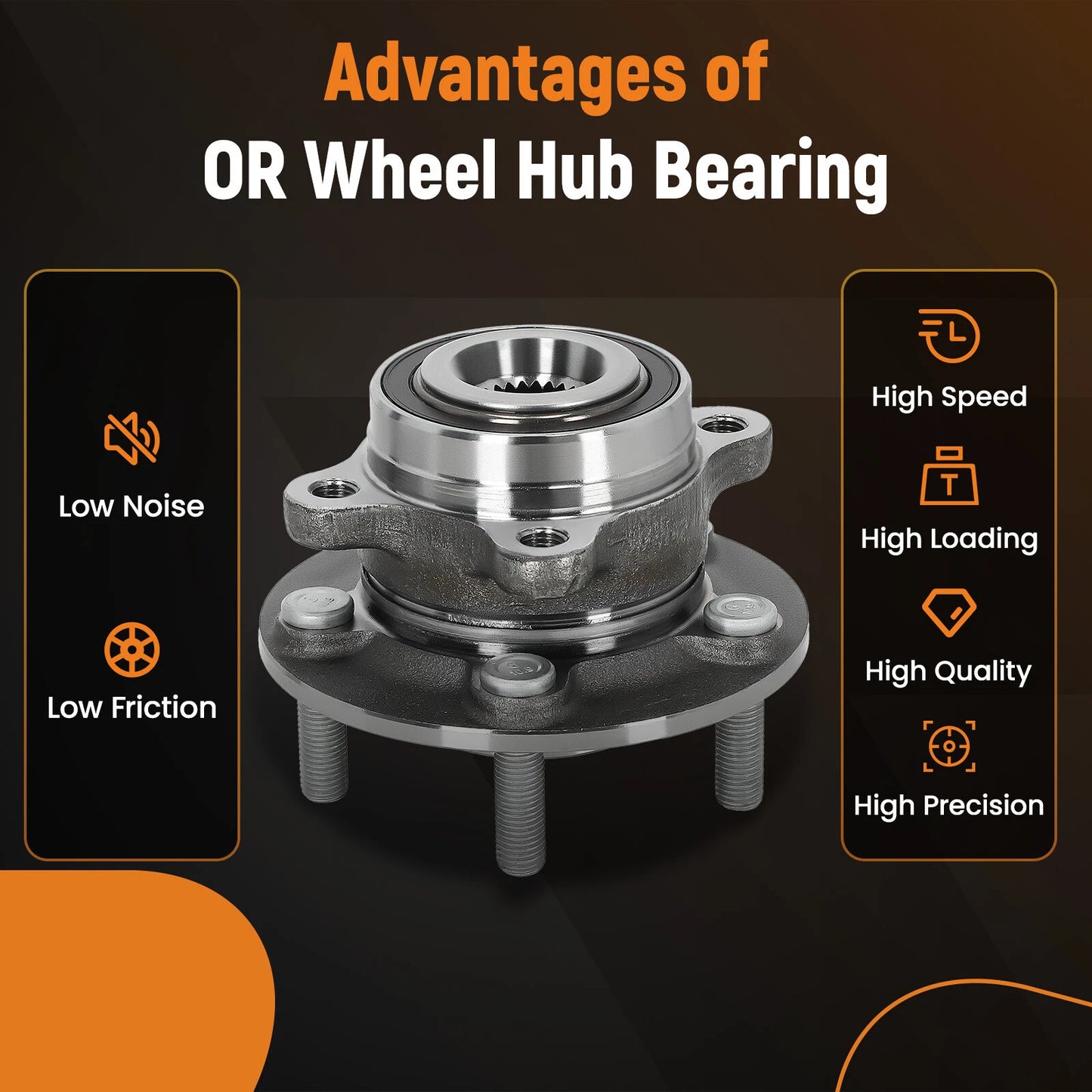 Front Rear Wheel Hub Bearing for Ford Fusion and Lincoln MKZ (2013–2020)