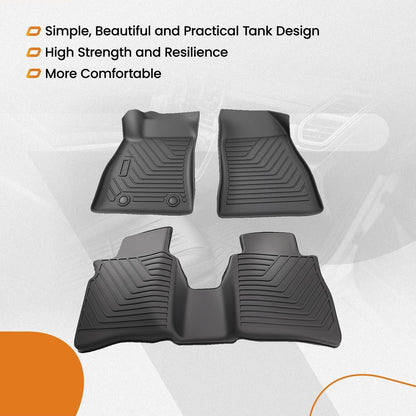 Carpet Floor Mat Set for Hyundai Elantra (2017–2020) Black TPE Rubber Liners