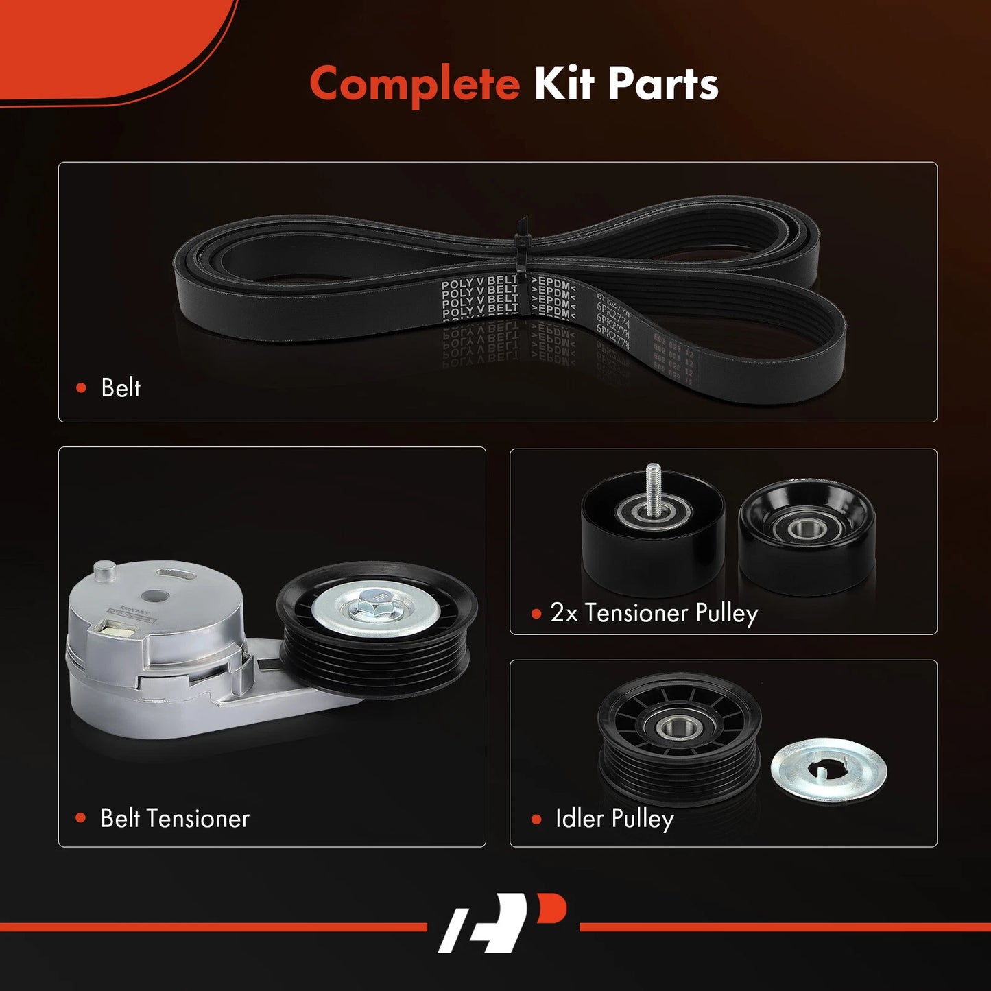 5X Serpentine Belt Drive Component Kit for Chevy Malibu (2006–2010)