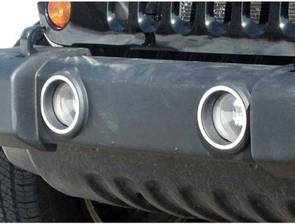 2pc Luxury FX Chrome Front Foglight Trim Rings fit for 2007-2018 Jeep Wrangler