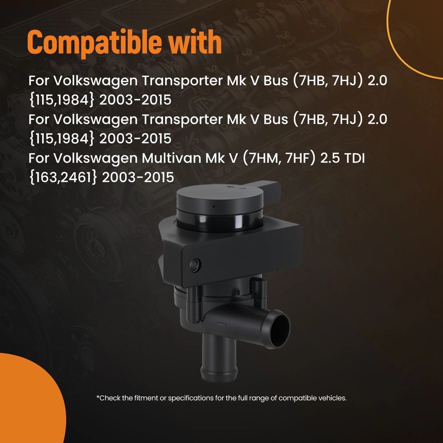 Auxiliary Water Pump Assembly for VW T5 Van (2003–2015)
