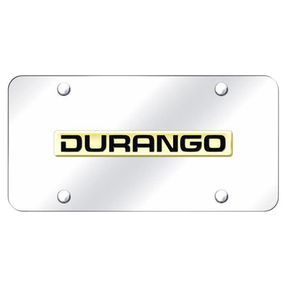Gold Name on Chrome License Plate - Officially Licensed for Dodge Durango