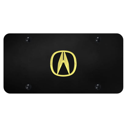 Gold Logo on Black License Plate - Officially Licensed for Acura