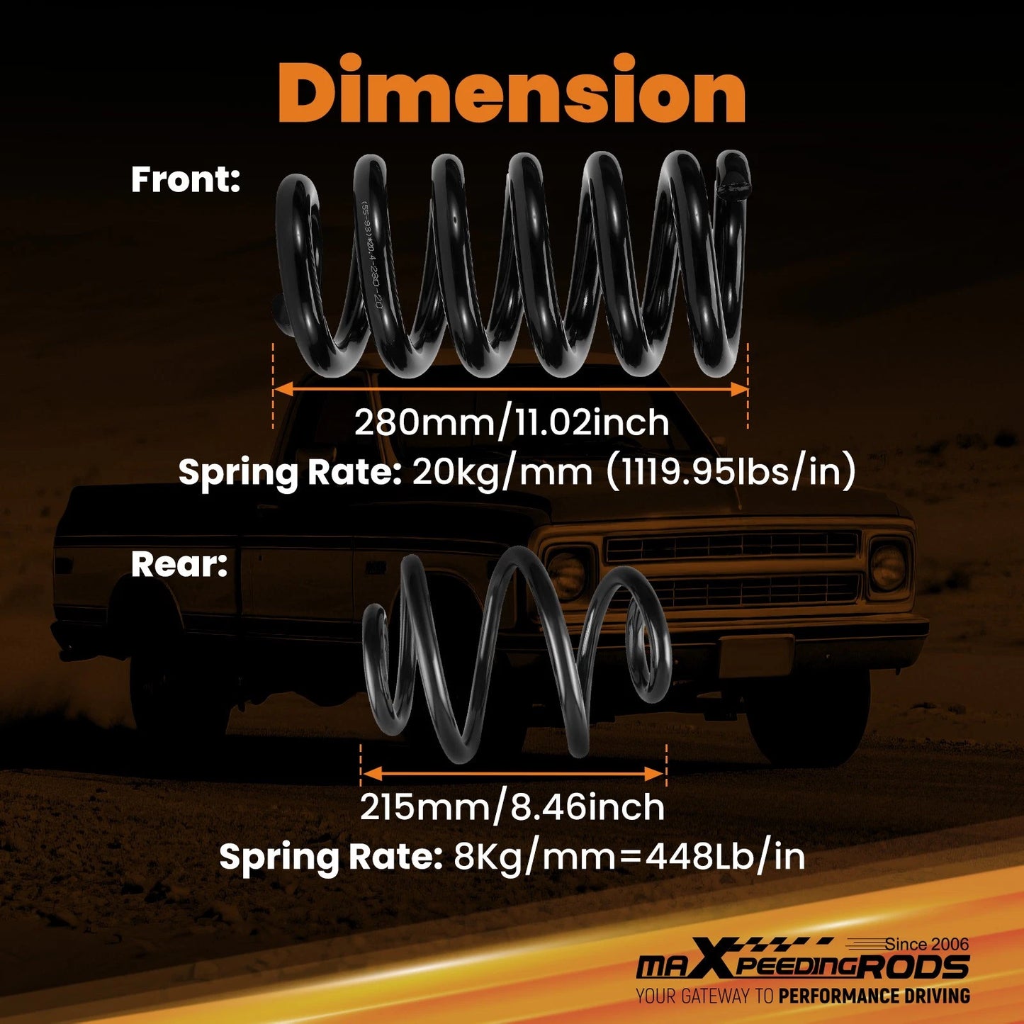 Drop Coil Springs Kit for Chevrolet C10 GMC C15 (1963–1972) Truck