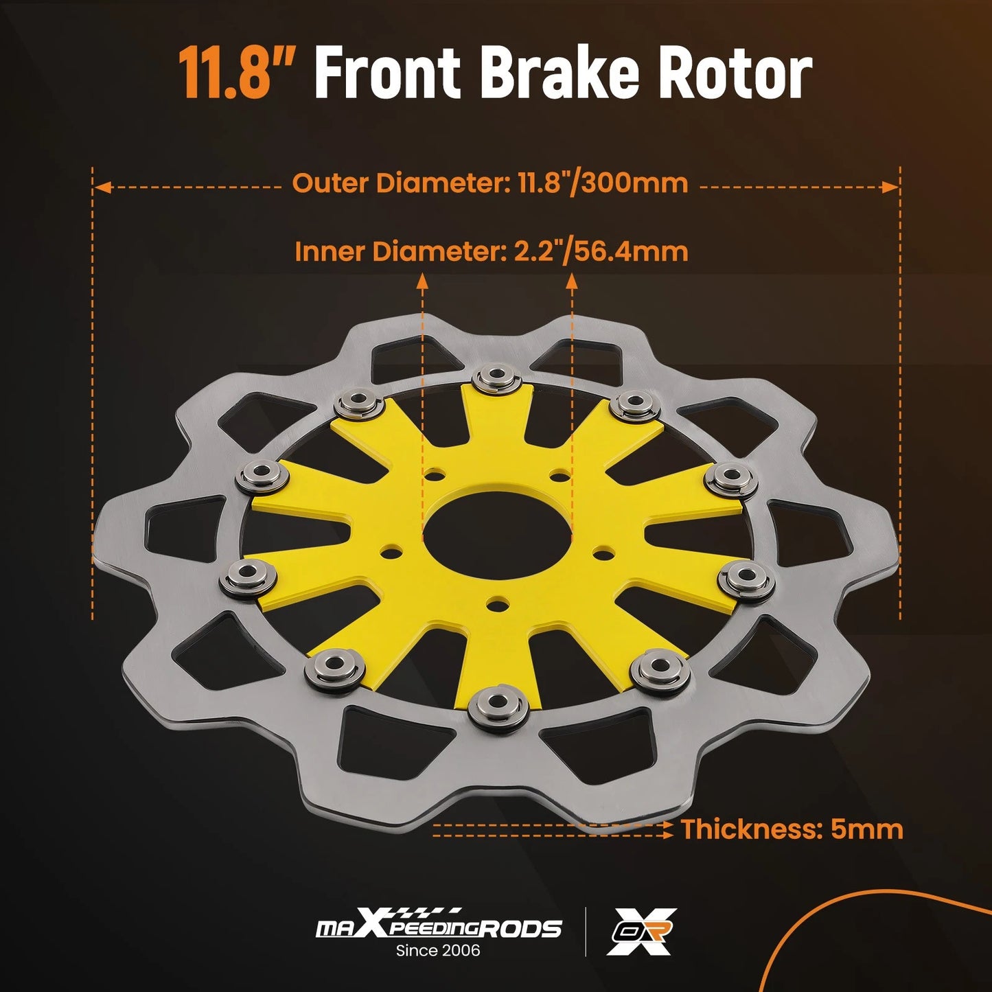 2X 11.8" Front Brake Rotor Disc for Harley Touring Electra Glide (2008–2019)