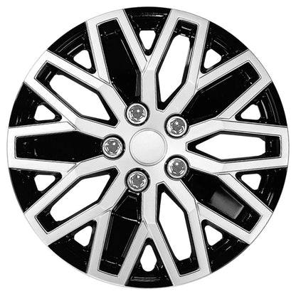 16 Inch Silver Black Hubcaps Wheel Covers Replacement for Universal Steel Wheels