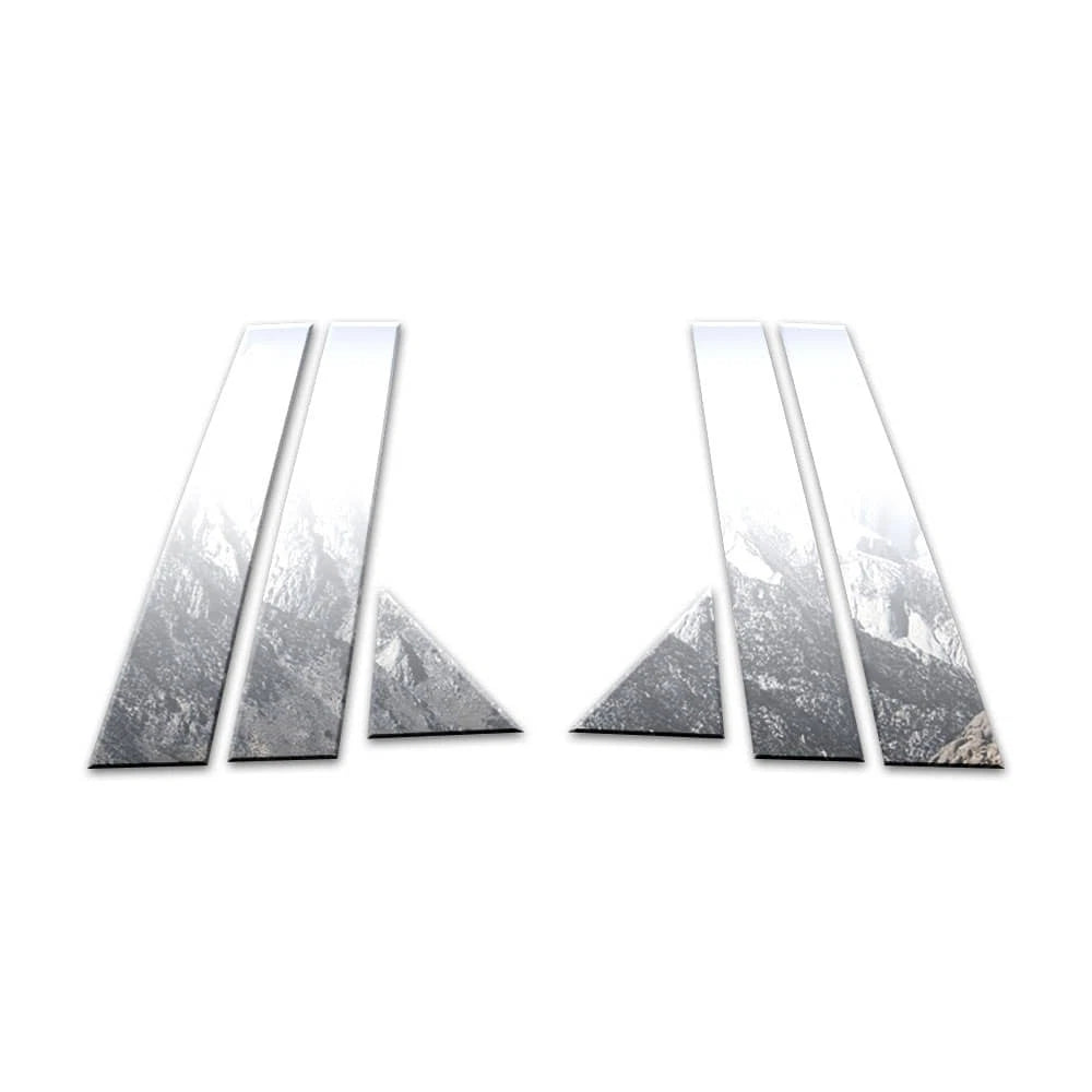 6Pc Chrome Pillar Post Cover Kit with Triangle for Jaguar XJ (2011–2019)