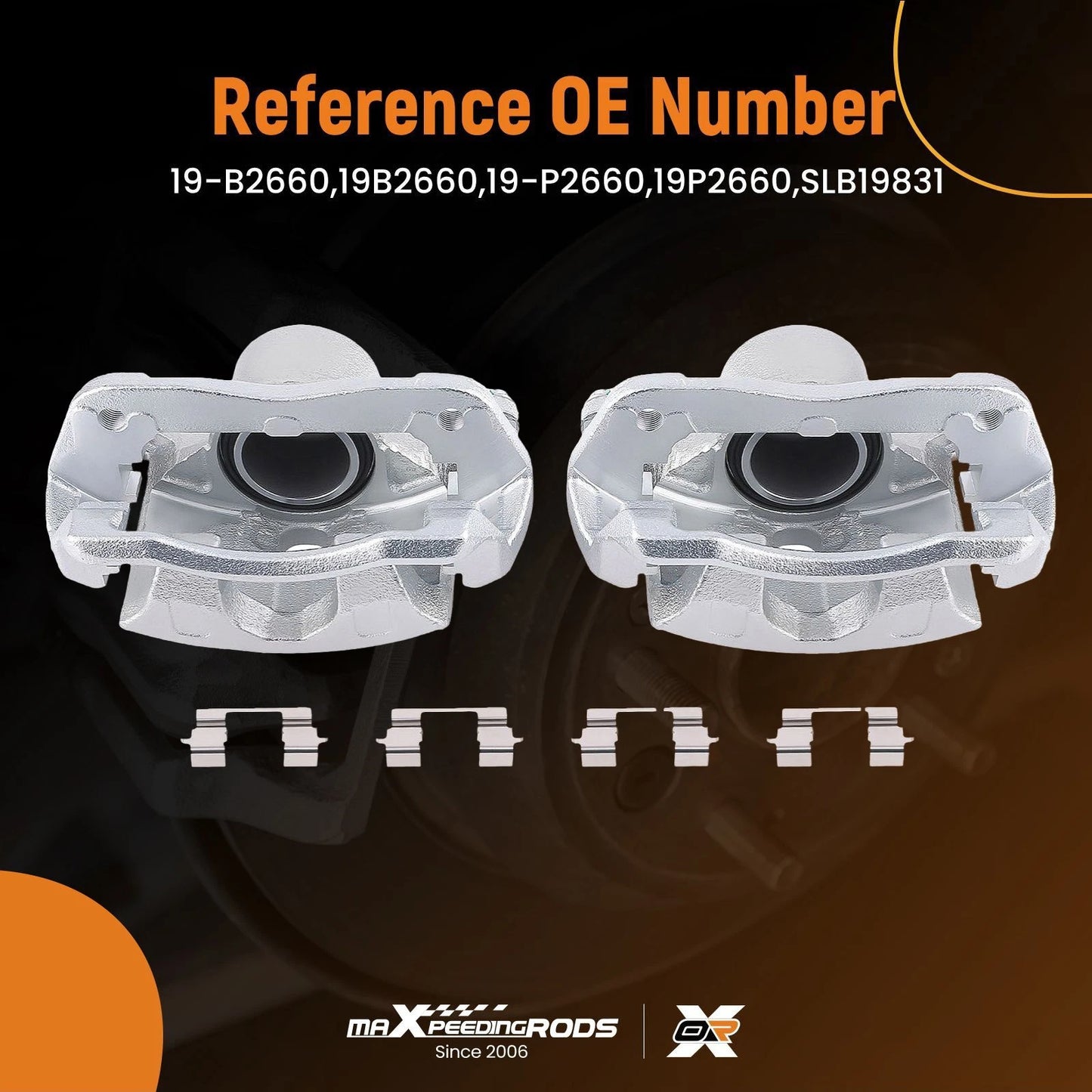 Front Left & Right Brake Calipers with Bracket for Acura ILX (2013–2015)