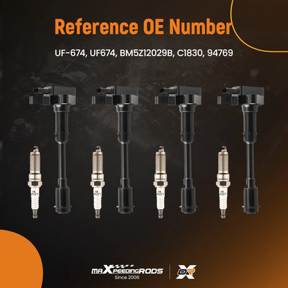 Ignition Coils & Spark Plugs for Ford Fiesta Transit 1.6L (2014–2019)