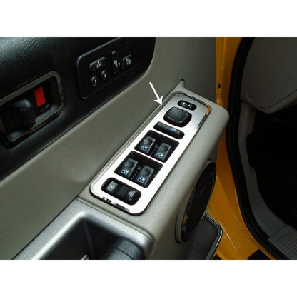 Brushed Stainless Door Arm Control Plates w/Polished Ring for 2003-07 Hummer H2