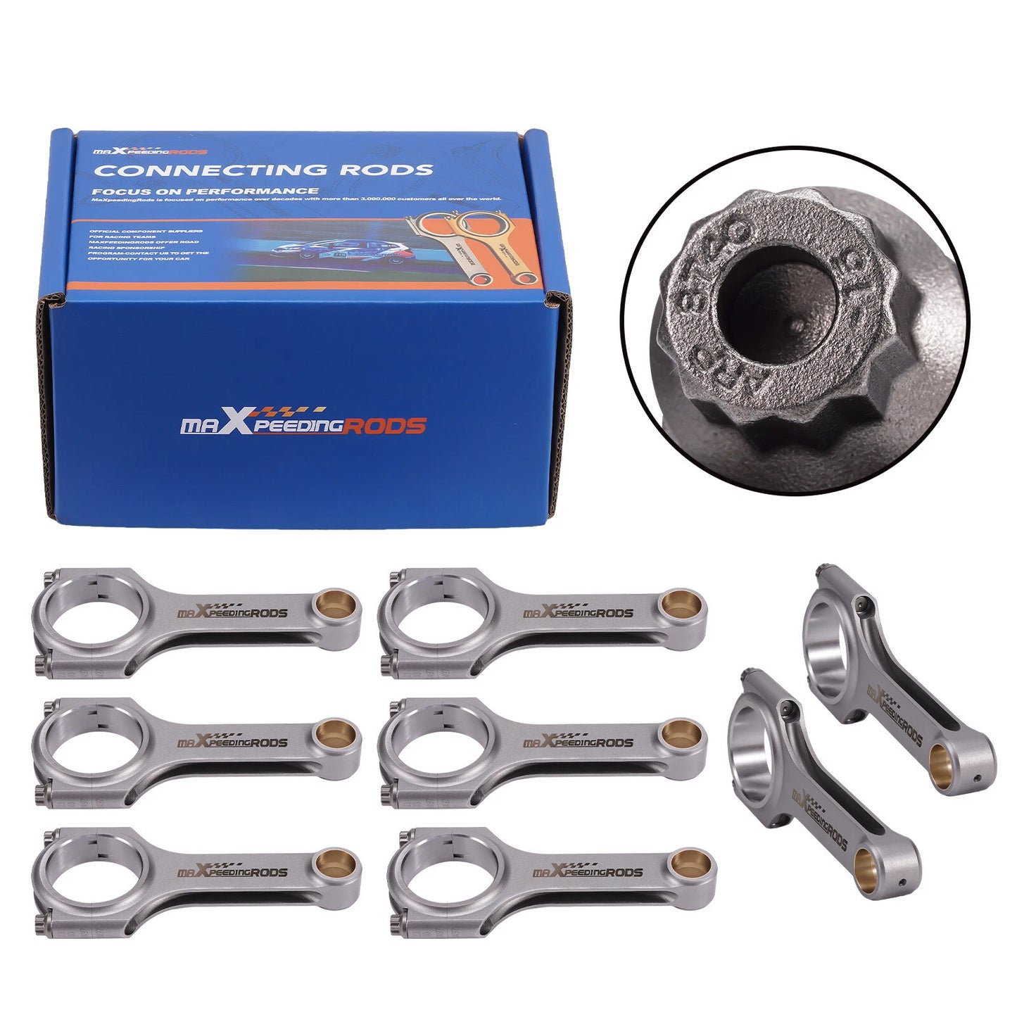 8PCS Forged 4340 Connecting Rods for Chevy Small Block V8 (1968–1970)