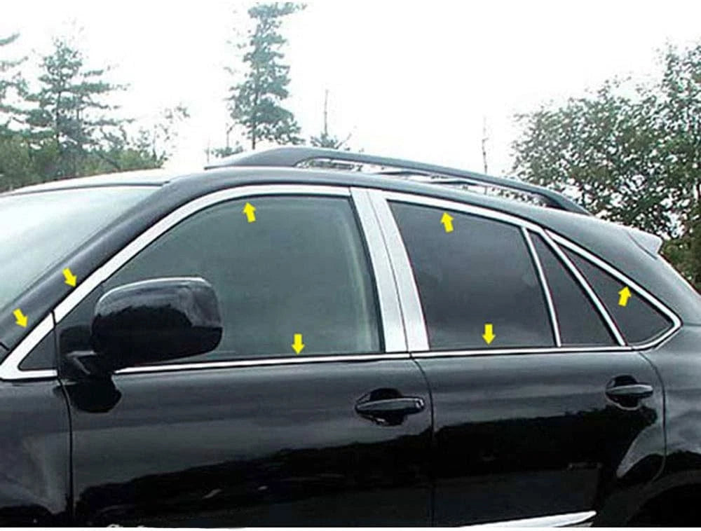 14p Luxury FX Chrome Window Package (w/o Posts) for 2004-2009 Lexus RX 330