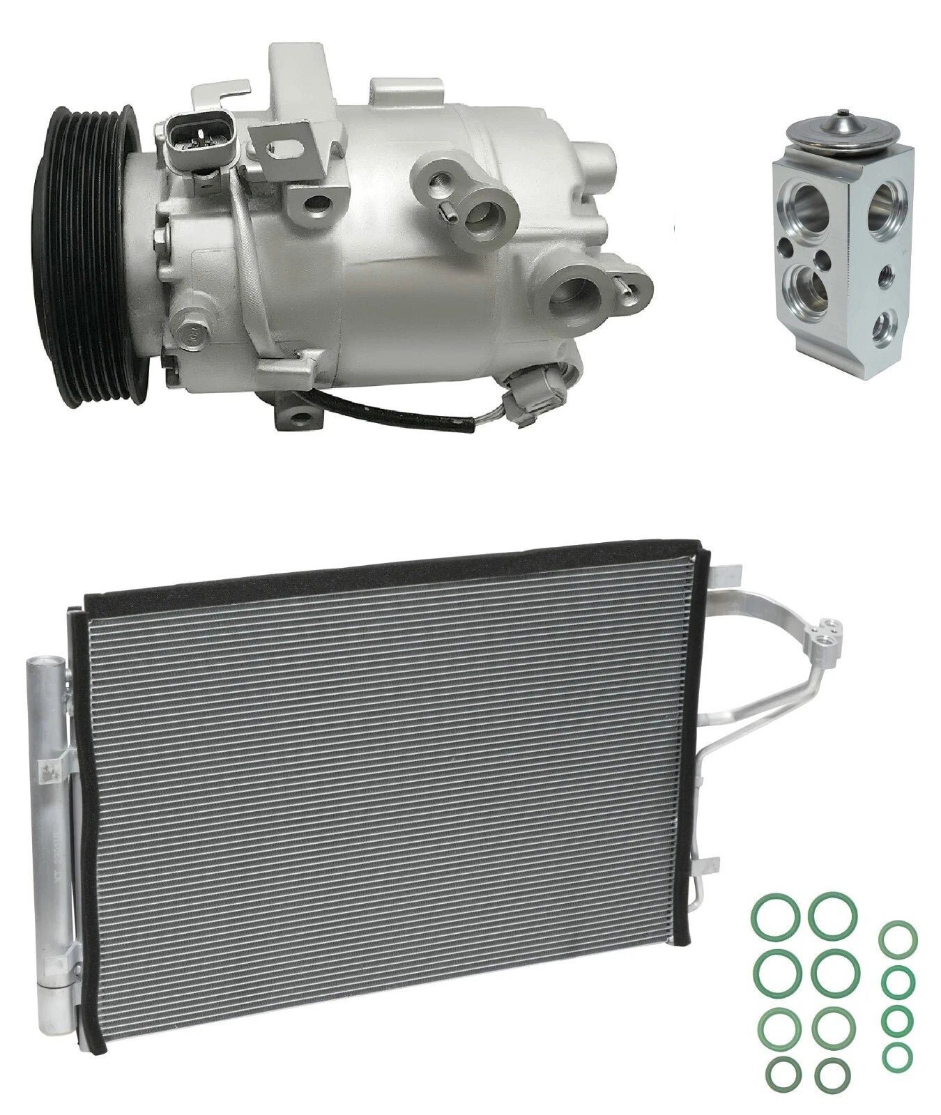 AC Compressor Kit with Condenser for Kia Forte 1.8L (2014–2018)