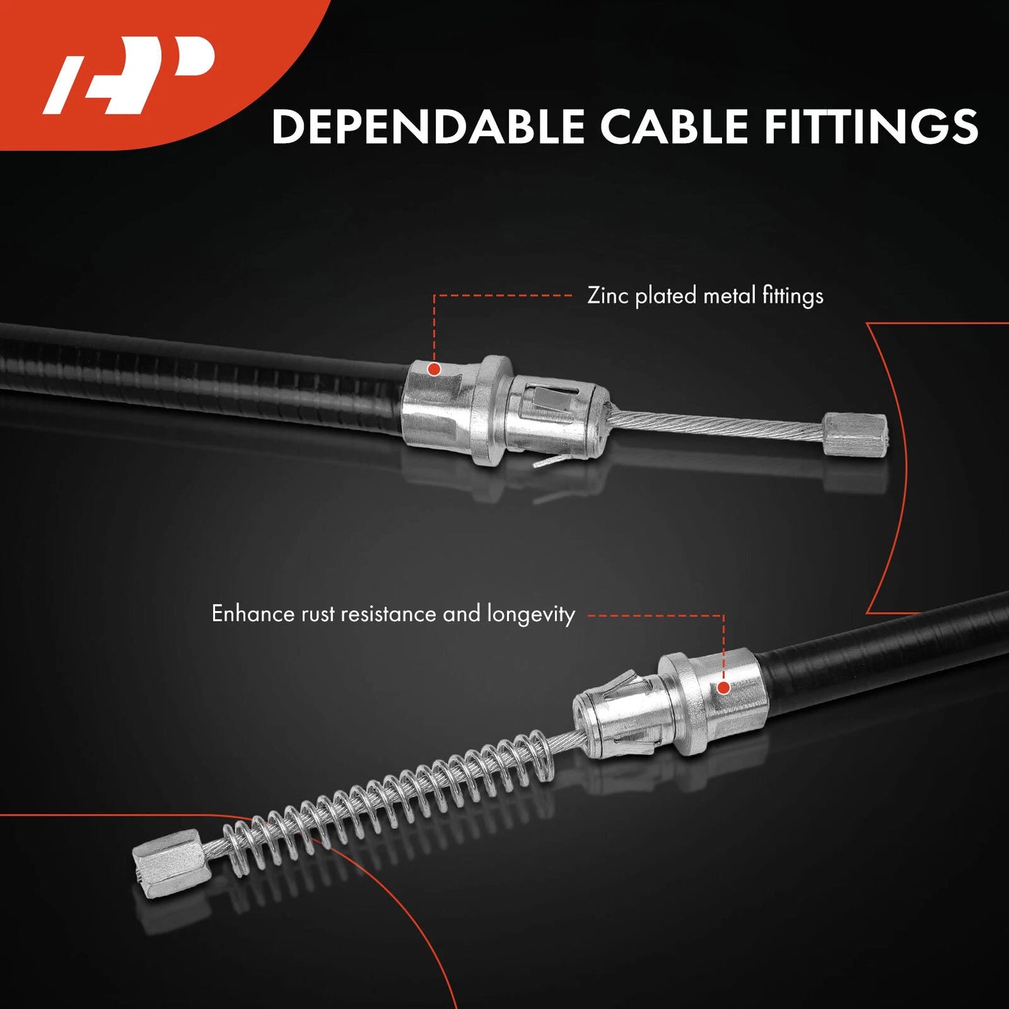 2Pcs Parking Brake Cable Rear for Buick LeSabre, Park Avenue