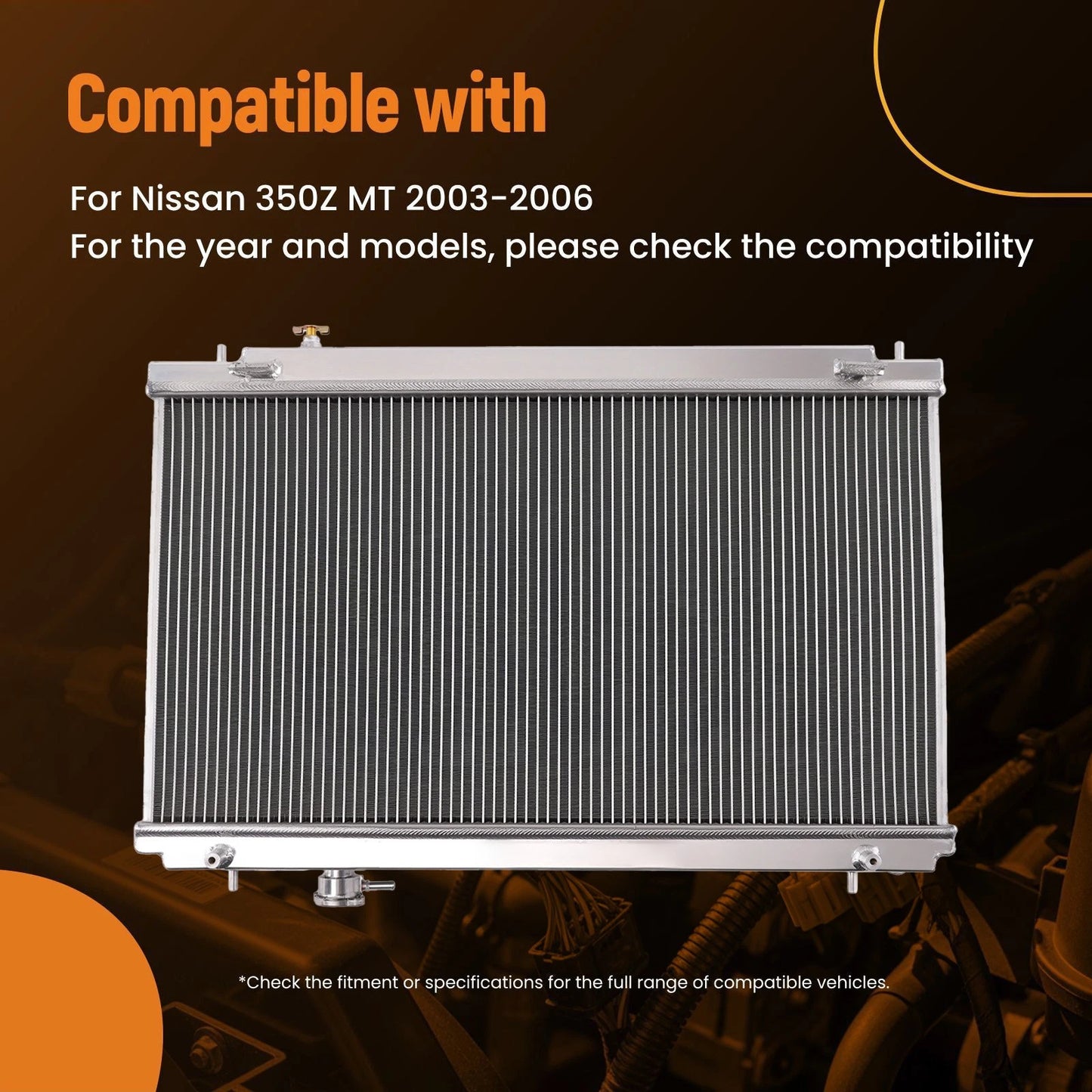 Aluminum Radiator for Nissan 350Z (2003–2006) Manual 2-Row