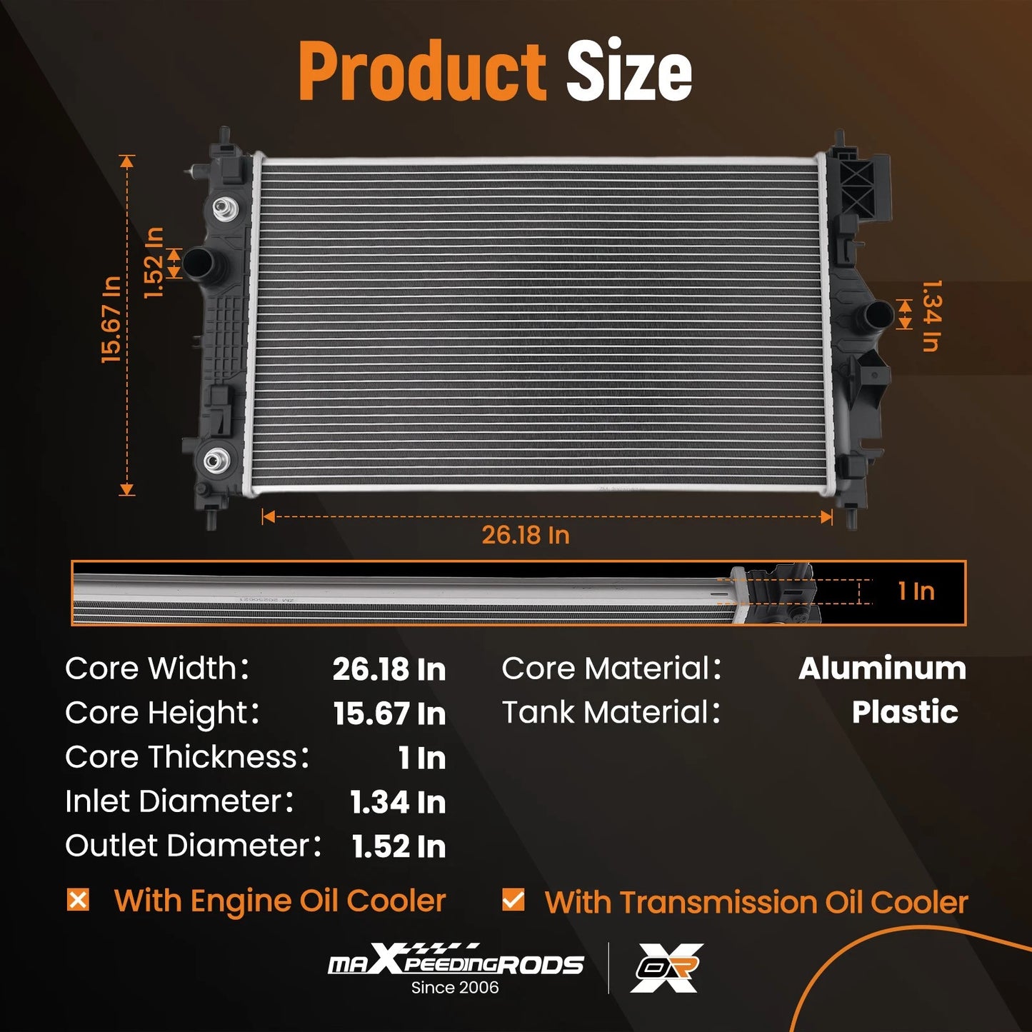 Cooling Radiator for Buick Cascada Chevrolet Cruze (2014–2019)